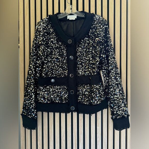 Anthropologie Sequin Button Pocket Cardigan - Picture 5 of 6